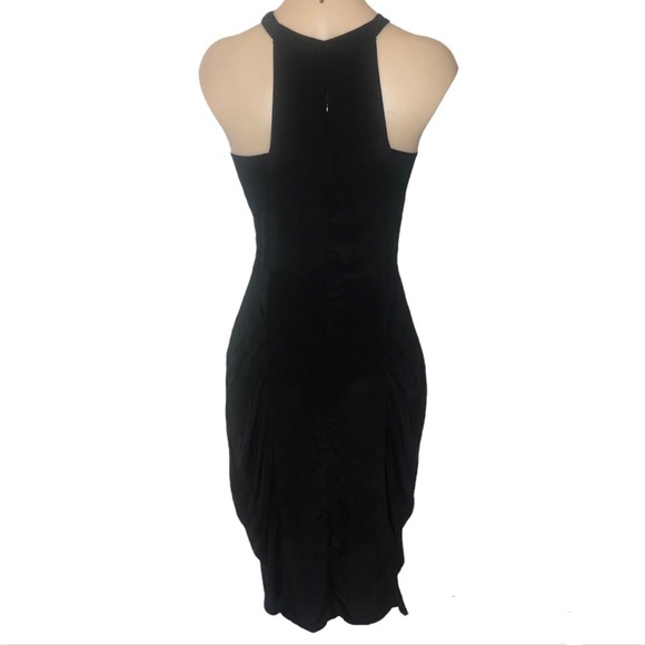 🌿 OXFORD 🌿 womans midi dress black 100% silk sleeveless size 6 - Picture 6 of 11